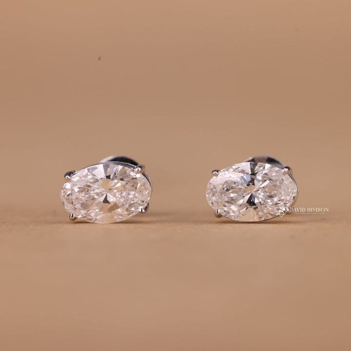 Oval Cut Moissanite, Moissanite Stud Earrings, Oval Diamond Studs, Moissanite Earrings for Women, Oval Cut Jewelry, 