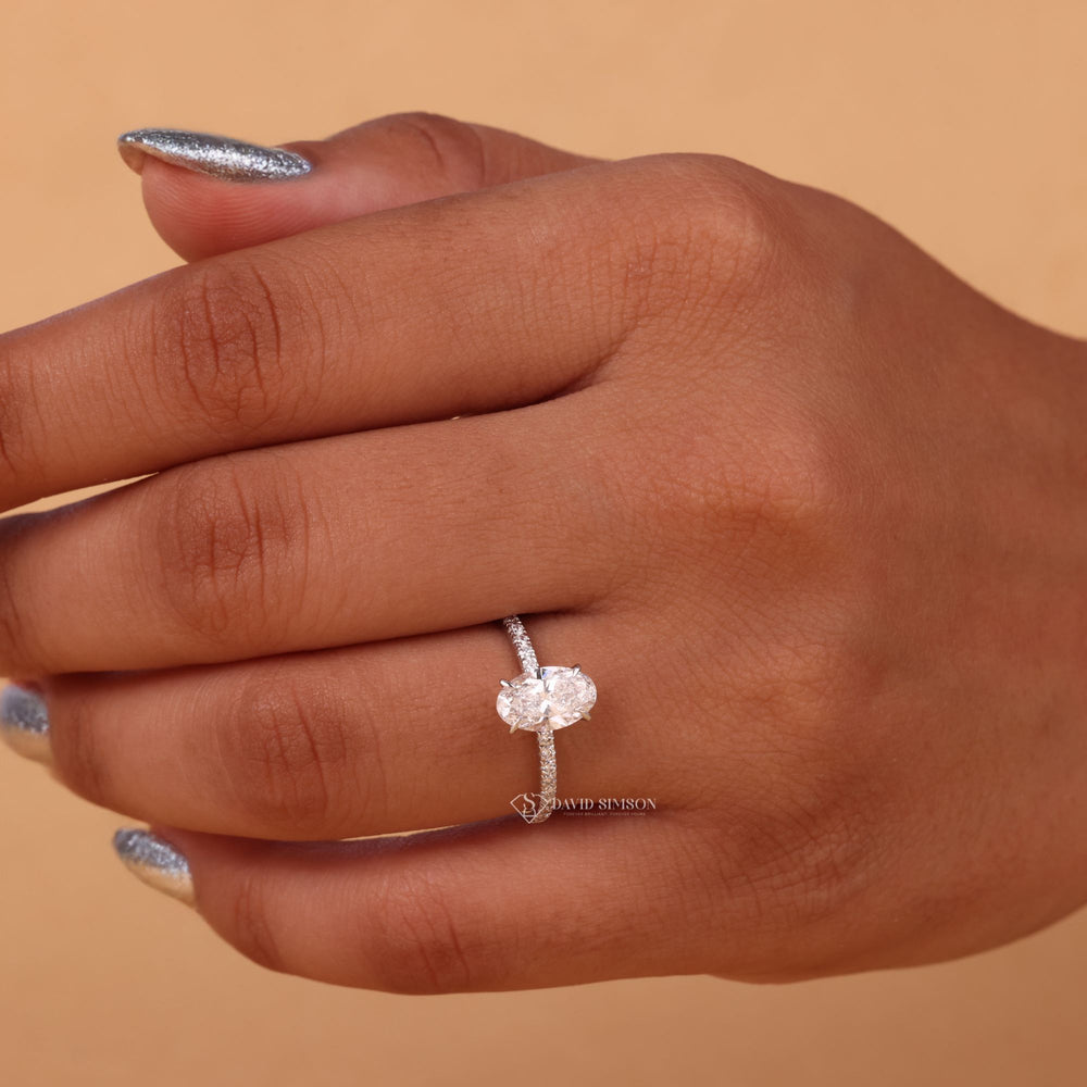 Oval Cut Solitaire, Lab Grown Moissanite, Women's Engagement Ring, Oval Cut Jewelry,