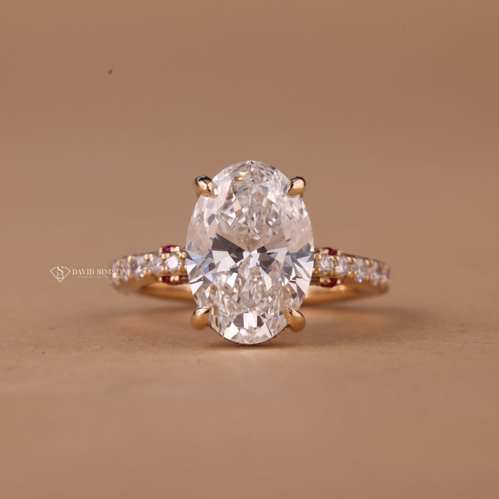 3.5 Carat Moissanite
Large Oval Moissanite
Oval Hidden Halo