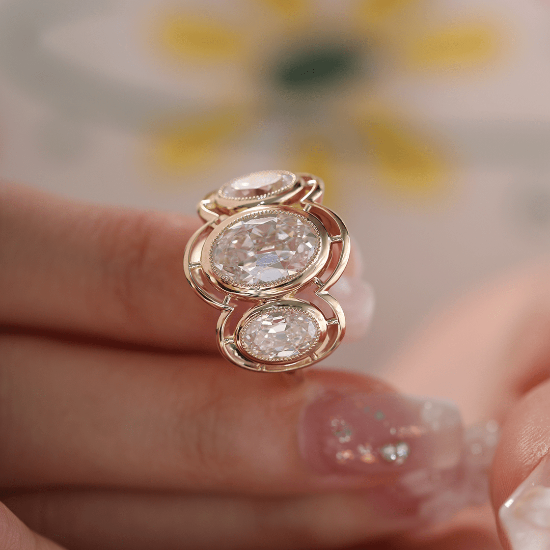 Large Old Mine Oval
Gold Three Stone Ring
Platinum Oval Diamond
Victorian Inspired Ring
Unique Bridal Jewelry
Elongated Old Mine Oval
Bespoke Diamond Ring
Lab Grown Old Mine
