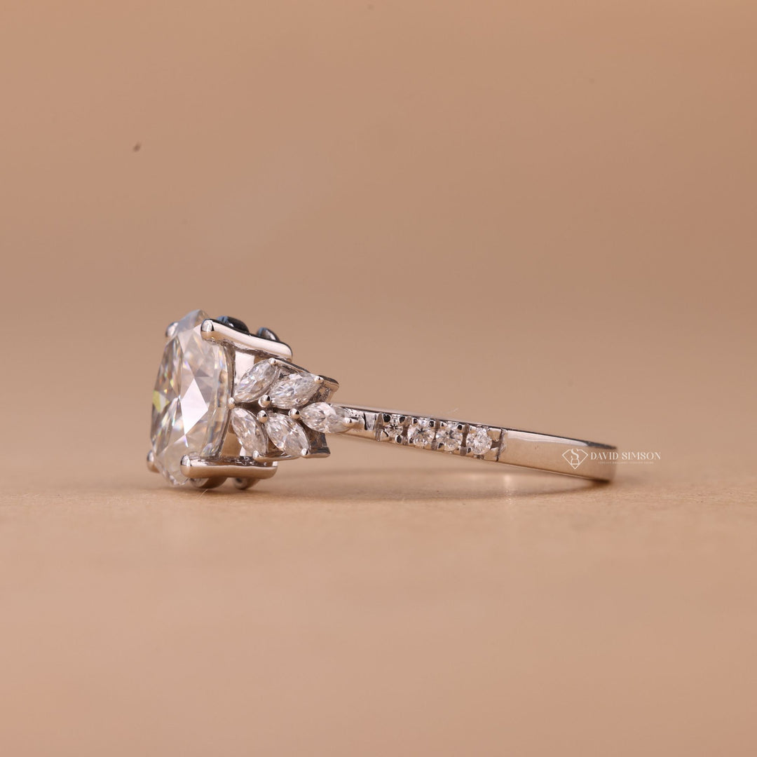 Moissanite Cluster Ring
Oval Moissanite Solitaire
Lab Diamond Alternative
