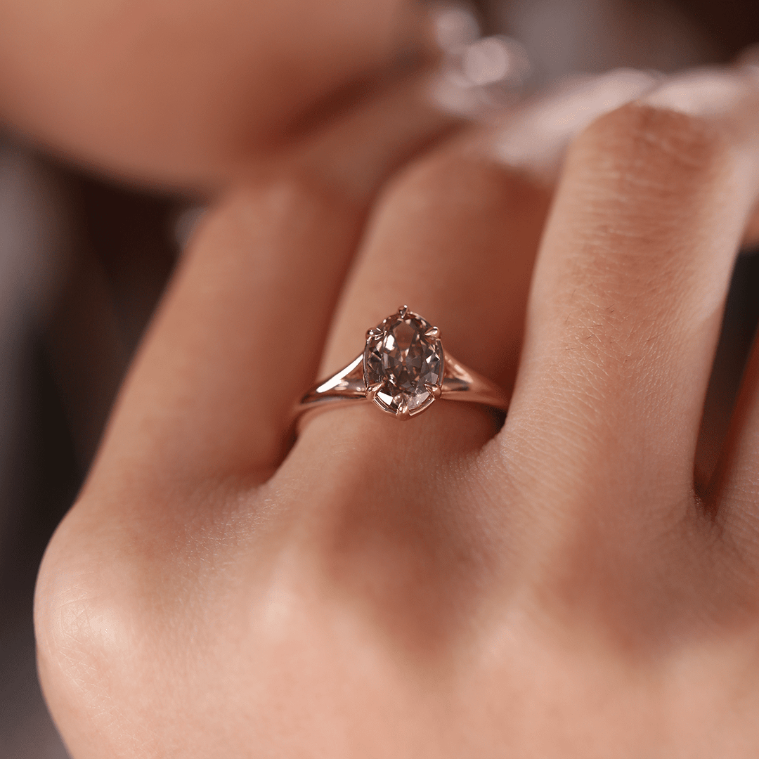 Brown Diamond SolitaireAntique Cut DiamondChampagne Diamond Ring2 Carat Brown Diamond