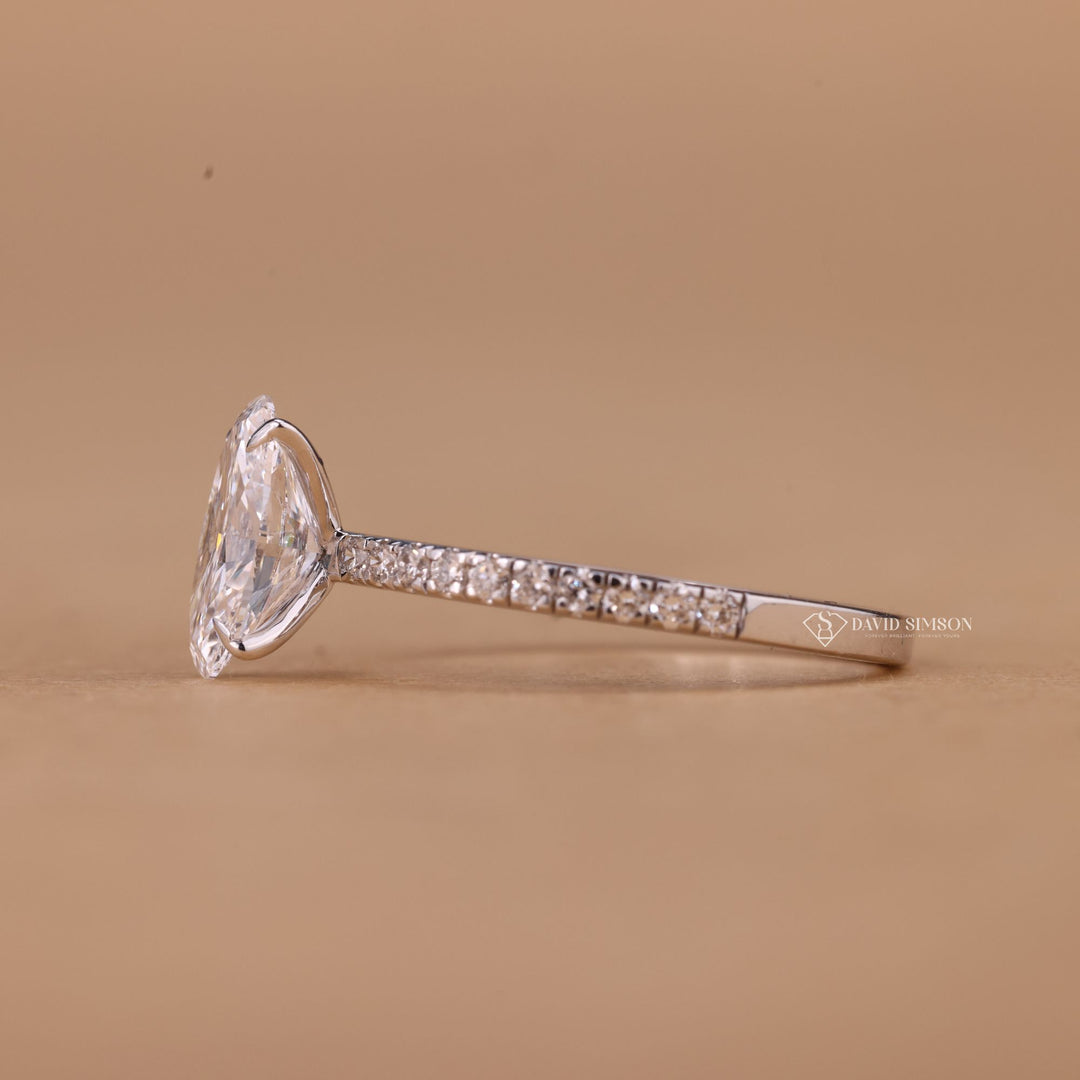 Oval Shape Engagement Ring, Ethical Bridal Jewelry, 14k Gold Oval Ring, 18k Gold Oval Ring, White Gold Moissanite, Yellow Gold Oval Ring, Rose Gold Pave Ring, Anniversary Gift for Her,