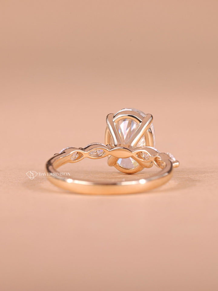 Oval solitaire diamond engagement ring, Oval unique diamond engagement ring, Oval custom diamond engagement ring, Oval affordable diamond engagement ring, 