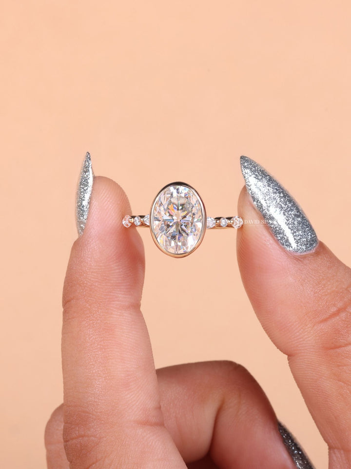 Oval excellent cut diamond engagement ring, Oval very good cut diamond engagement ring,