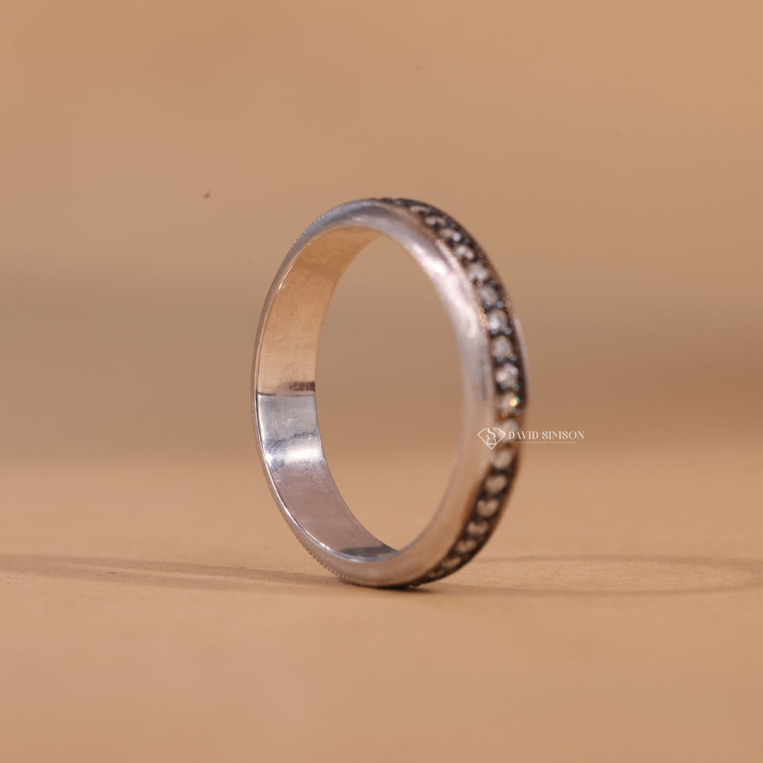 Sparkly Wedding Band, Pave Eternity Ring, Bridal Shower Gift, Delicate Band, Fine Jewelry.
