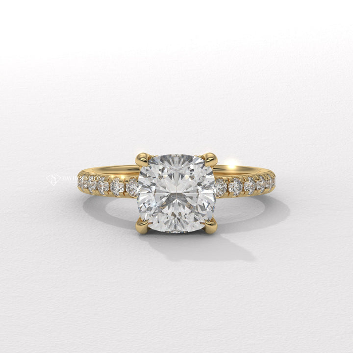 Custom pave diamond rings, Heart shape pave rings, Best pave rings for proposals.