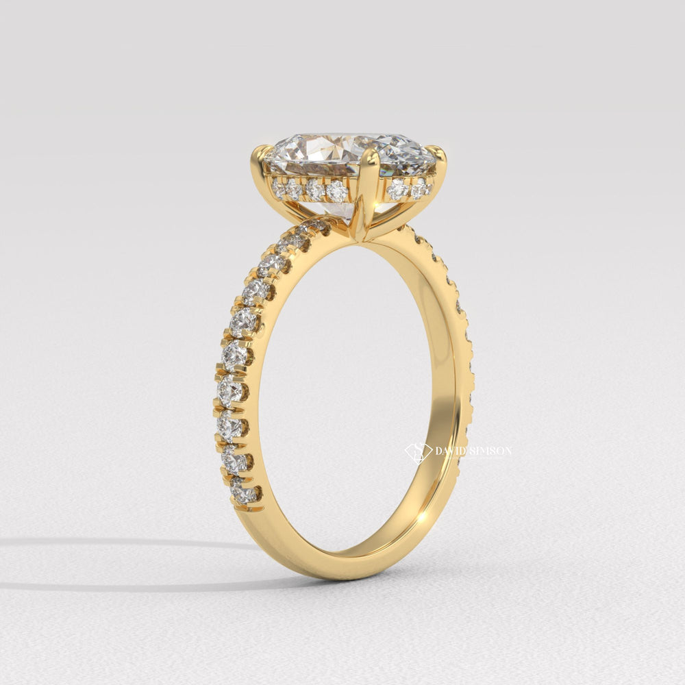 Unique pave engagement rings, Pave ring vs solitaire ring, Best metal for pave rings, Oval cut pave diamond rings,