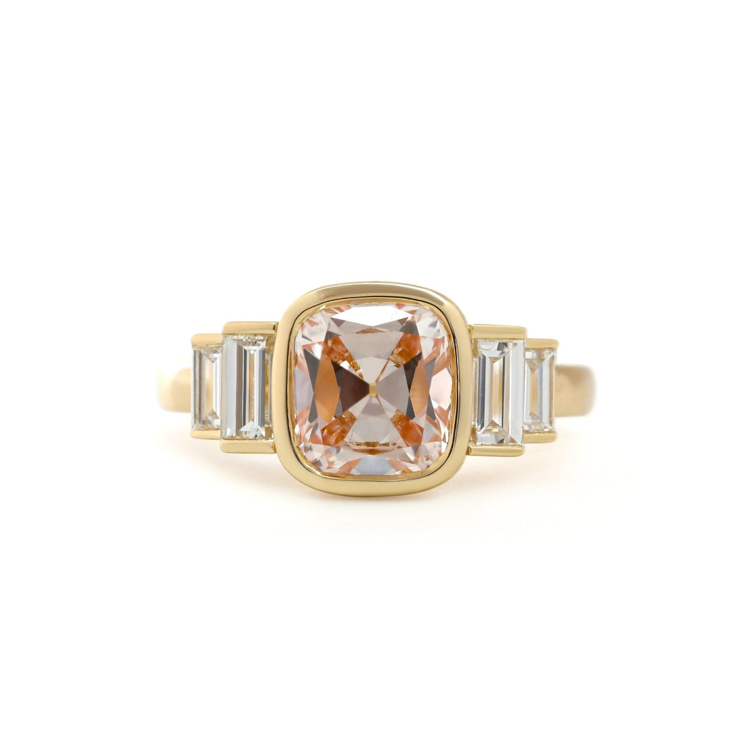 Cluster Halo Engagement
Eco Friendly Jewelry
Sustainable Luxury Ring
Rose Gold Peach Ring
Unique Bridal Jewelry
