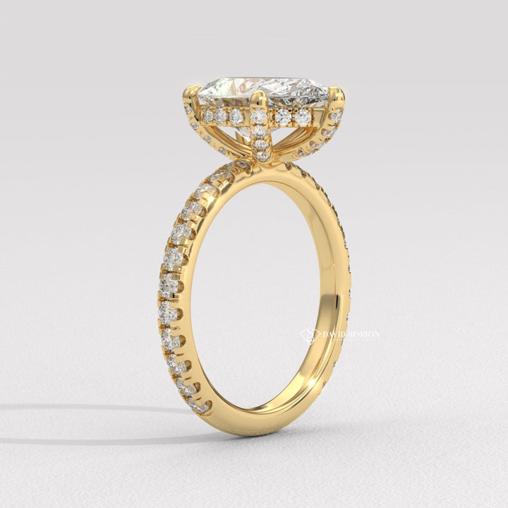 Pear classic diamond ring, Pear modern diamond ring, Pear three-stone diamond ring, Pear side stone diamond ring, Pear cathedral diamond ring, Pear bezel diamond ring