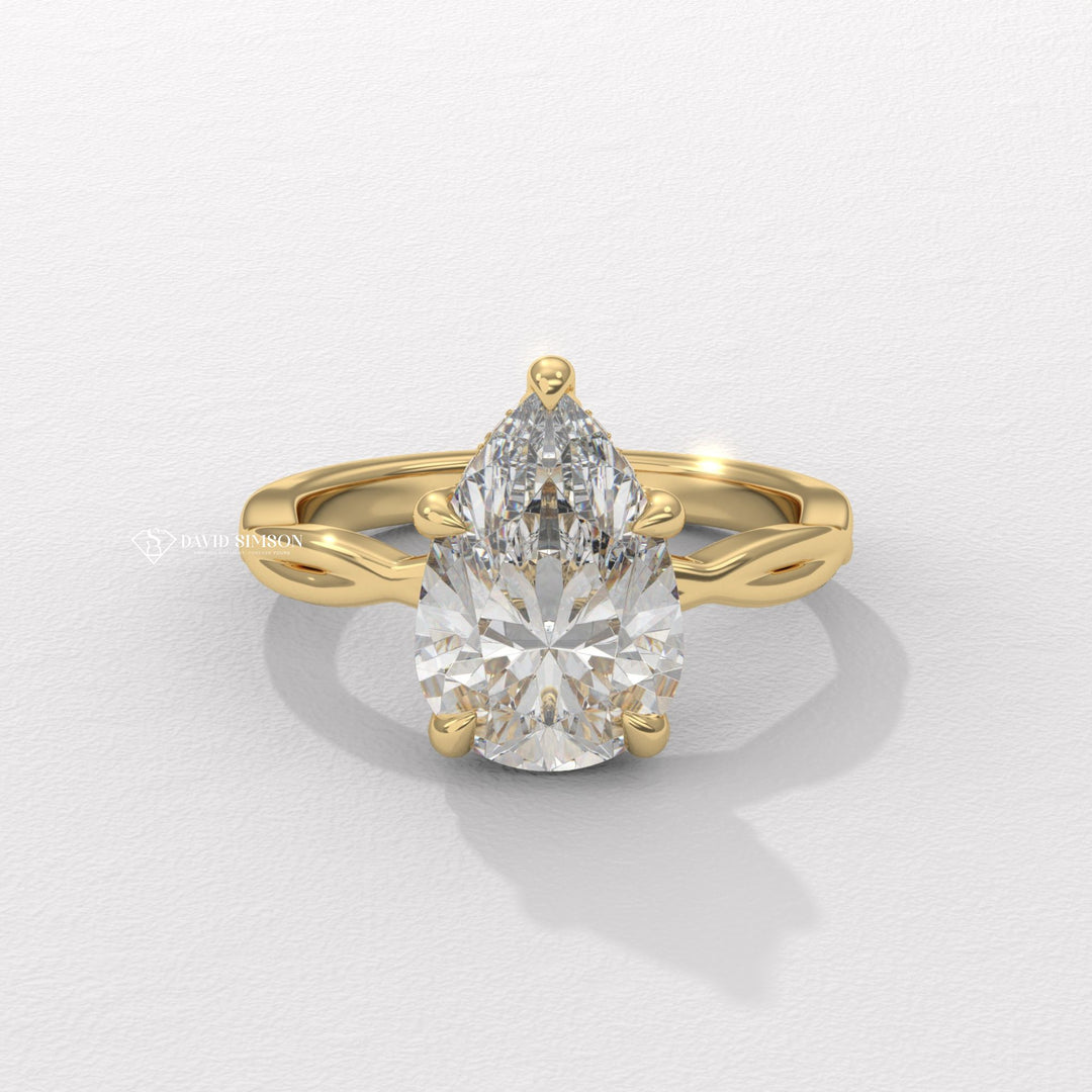 Pear classic diamond ring, Pear modern diamond ring, Pear three-stone diamond ring, Pear side stone diamond ring, Pear cathedral diamond ring, Pear bezel diamond ring, 