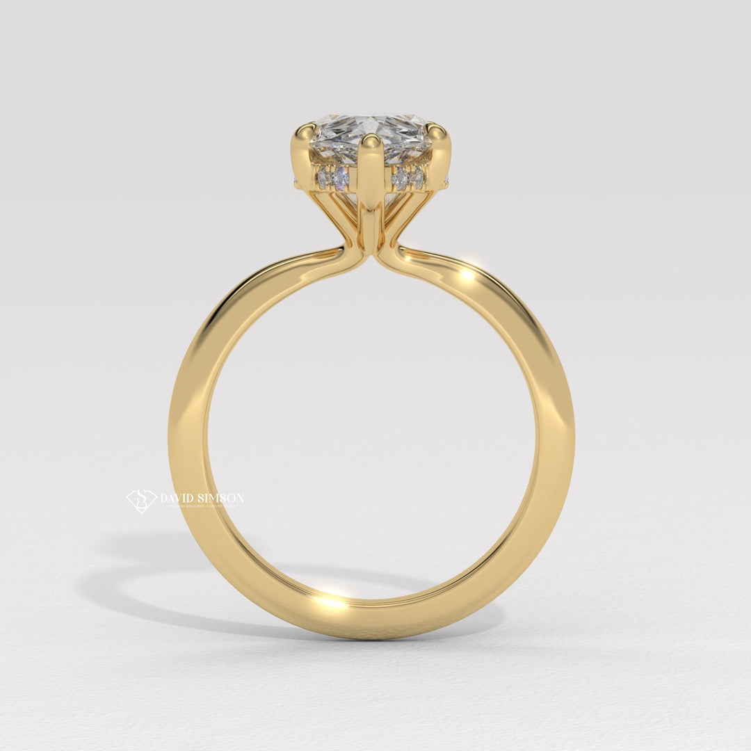 Pear vintage diamond ring, Pear classic diamond ring, Pear modern diamond ring, Pear three-stone diamond ring, Pear side stone diamond ring, Pear cathedral diamond ring