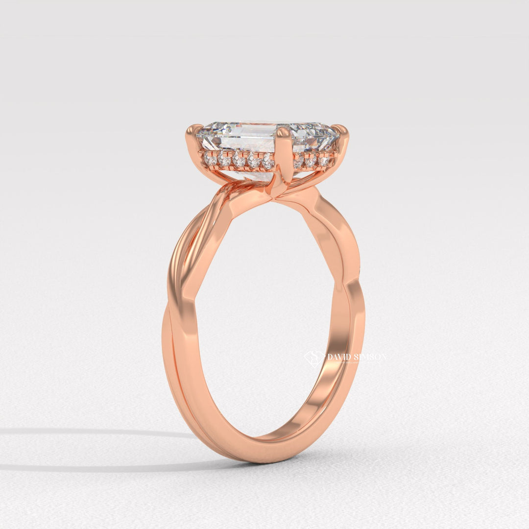 Personalized engagement ring, Exclusive engagement ring, Engraved 