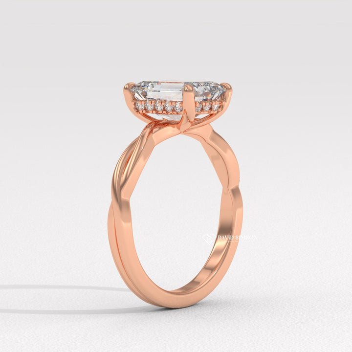 Personalized engagement ring, Exclusive engagement ring, Engraved 