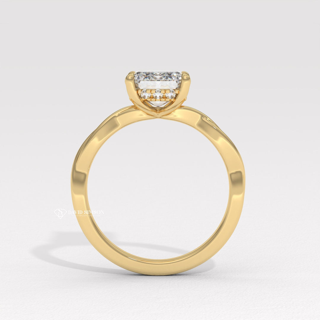 Petite twisted engagement rings for minimalist style, Limited edition braided diamond rings for proposals.