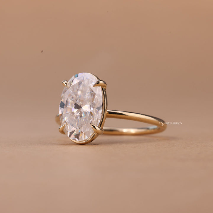 18K Gold Oval Solitaire
Platinum Moissanite Ring
Affordable Engagement Ring