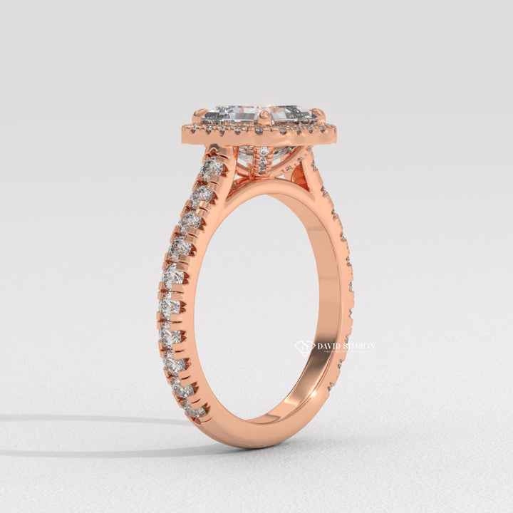 Designer lab grown diamond rings collection, Platinum lab grown diamond engagement rings, Lab grown emerald cut diamond ring, Modern lab grown diamond ring designs.