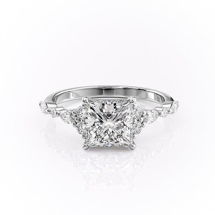 princess-cut-cluster-moissanite-engagement-ring-3