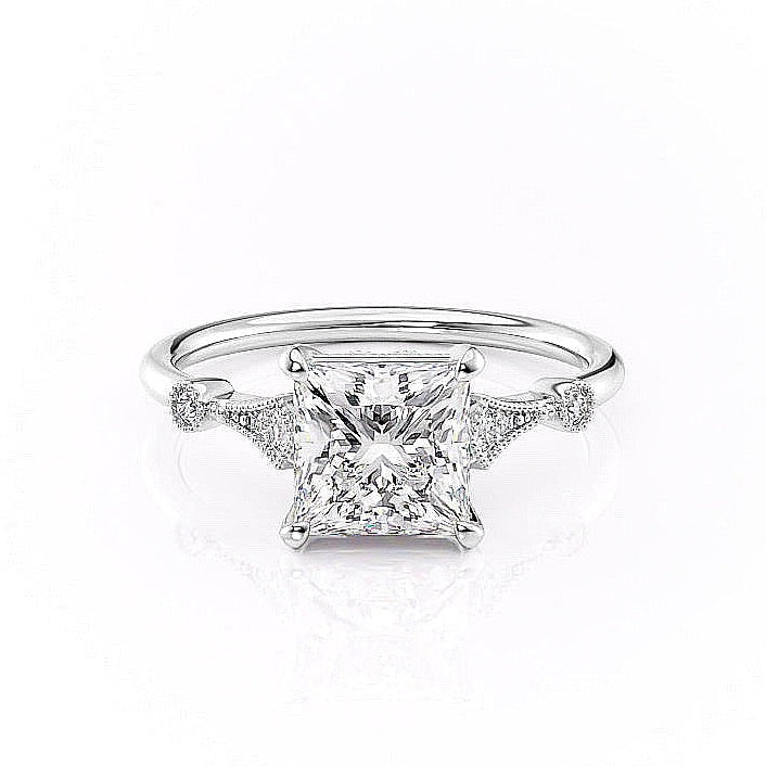 princess-solitaire-milgrain-setting-moissanite-engagement-ring