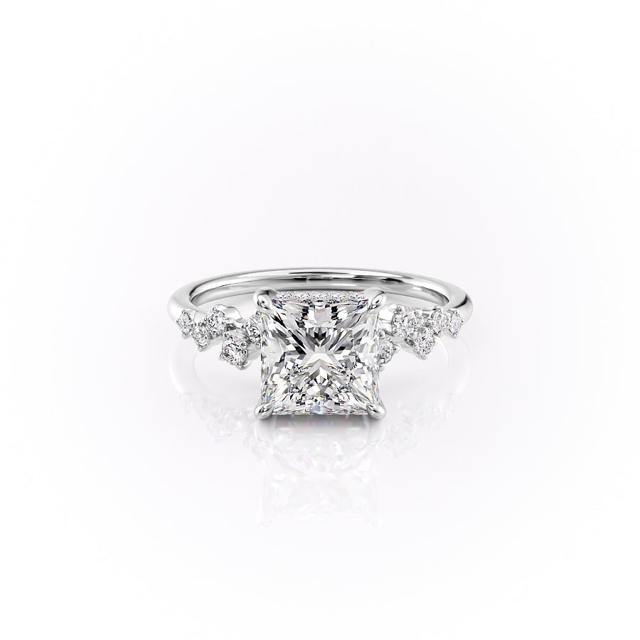 princess-cut-cluster-moissanite-engagement-ring-2