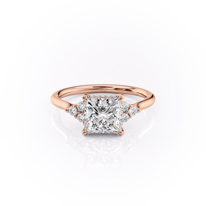 princess-cut-cluster-moissanite-engagement-ring