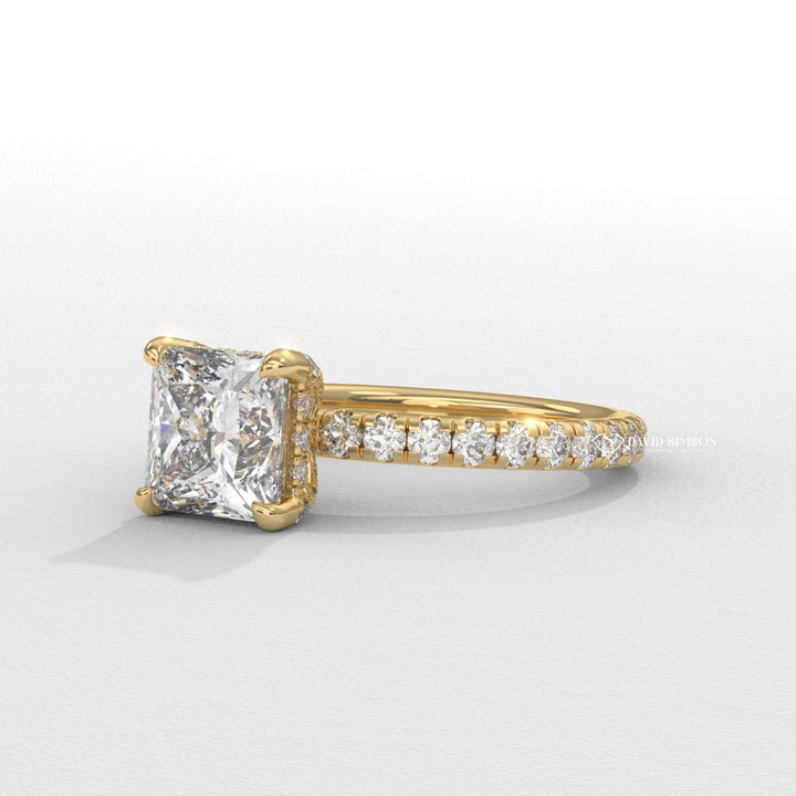 Princess bezel engagement ring, Princess tension set engagement ring, Princess split shank engagement ring, Princess channel set engagement ring, Princess swirl engagement ring, 