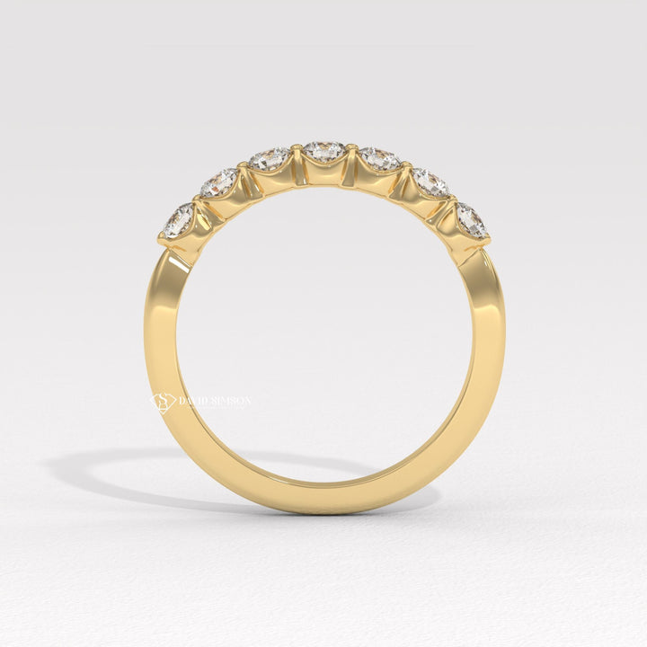 Bubble Moissanite Ring
Shared Prong Band
Prong Set Half Eternity
Dot Wedding Band