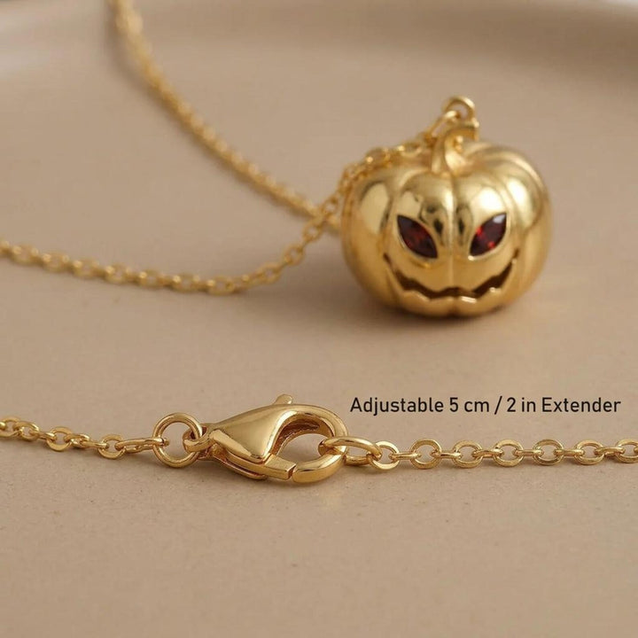 Gold Pumpkin Necklace Halloween Gift For Woman