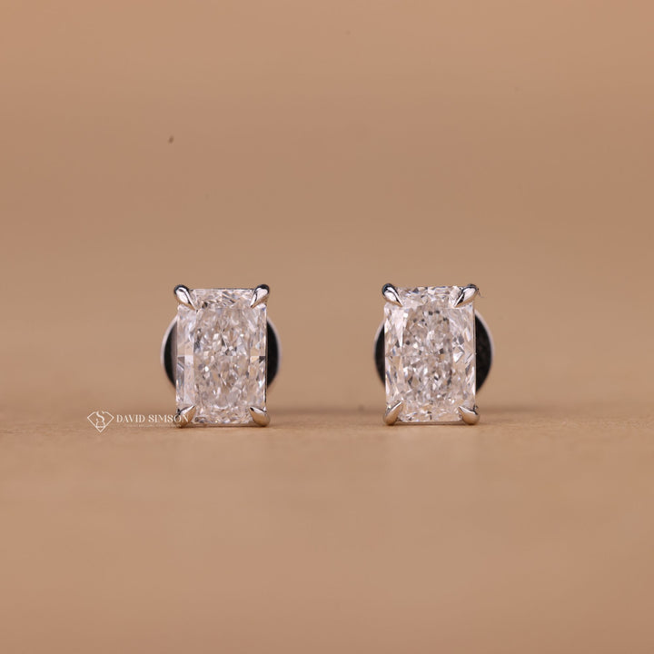 Radiant Cut Diamond, Diamond Stud Earrings, Radiant Cut Earrings, Diamond Studs for Her,