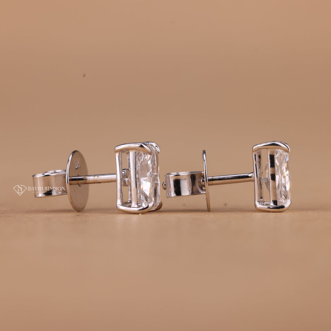 Screw Back Diamond Studs, Dainty Diamond Earrings, Statement Diamond Studs, High Clarity Diamonds, Radiant Cut Gift, Wedding Jewelry, Elegant Diamond Studs, Personalized Jewelry Gift

