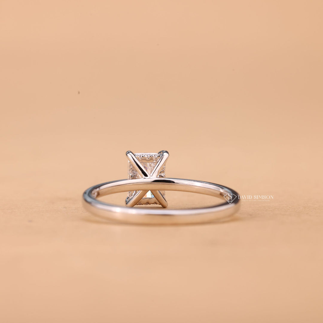 Yellow Gold Radiant Ring, White Gold Radiant Ring, Rose Gold Radiant Ring, Anniversary Gift for Her, 