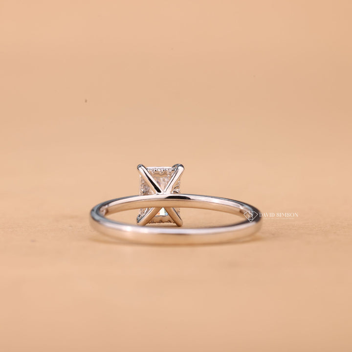 Yellow Gold Radiant Ring, White Gold Radiant Ring, Rose Gold Radiant Ring, Anniversary Gift for Her, 