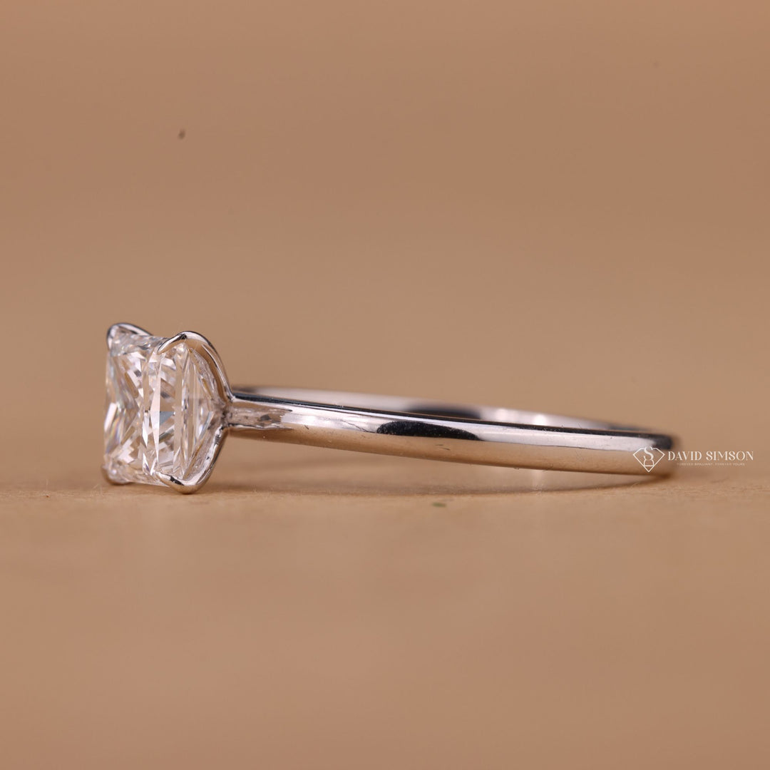 Modern Bridal Ring, Custom Moissanite Ring, High Clarity Moissanite, Radiant Square Ring, Wedding Jewelry, Bridal Solitaire Ring