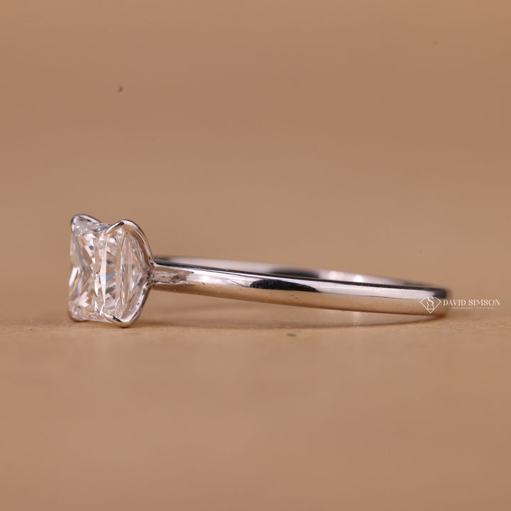 Modern Bridal Ring, Custom Moissanite Ring, High Clarity Moissanite, Radiant Square Ring, Wedding Jewelry, Bridal Solitaire Ring