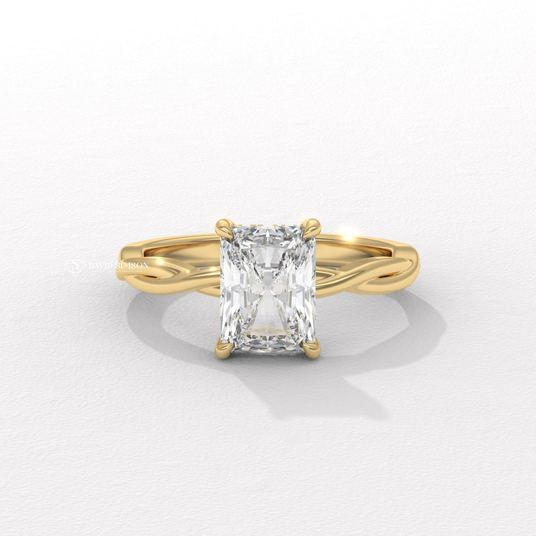 Radiant channel set engagement ring, Radiant swirl engagement ring, Radiant unique engagement ring, Radiant traditional engagement ring, Radiant contemporary engagement ring,