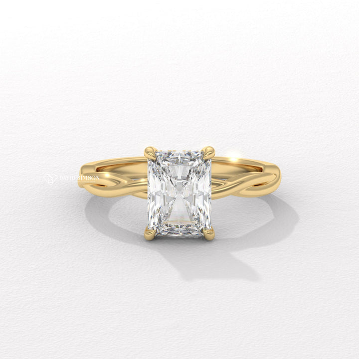 Radiant channel set engagement ring, Radiant swirl engagement ring, Radiant unique engagement ring, Radiant traditional engagement ring, Radiant contemporary engagement ring,