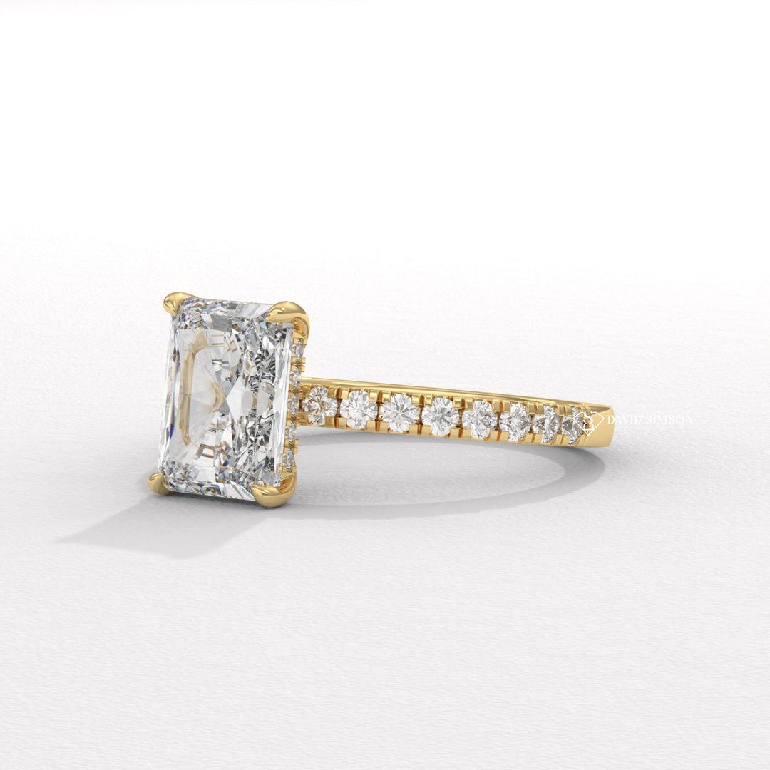 Radiant classic engagement ring, Radiant modern engagement ring, Radiant three-stone engagement ring, Radiant side stone engagement ring, Radiant cathedral engagement ring, Radiant bezel engagement ring, 