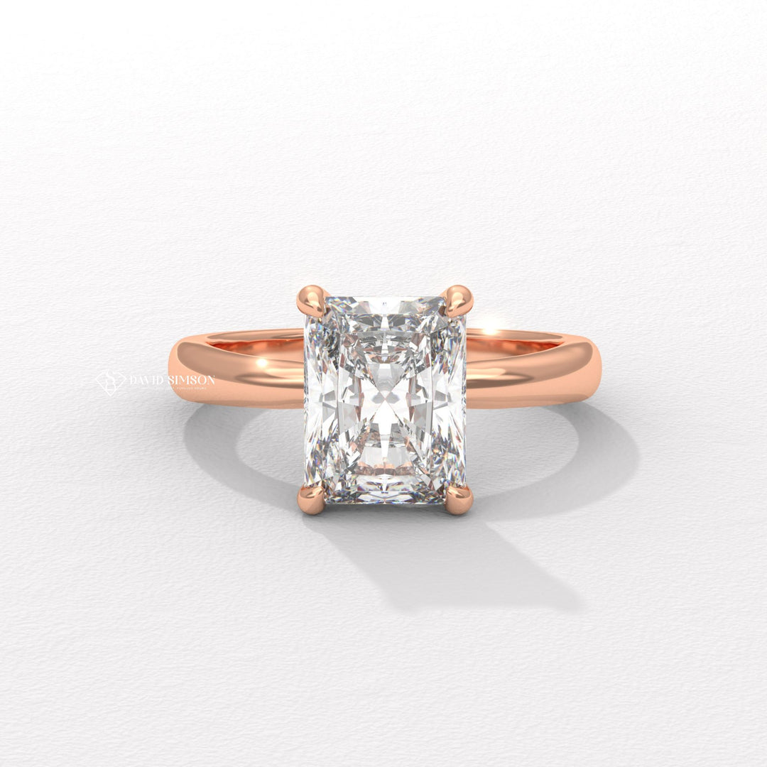 Radiant personalized diamond engagement ring, Radiant exclusive diamond engagement ring, Radiant engraved diamond engagement ring, Radiant affordable luxury diamond engagement ring