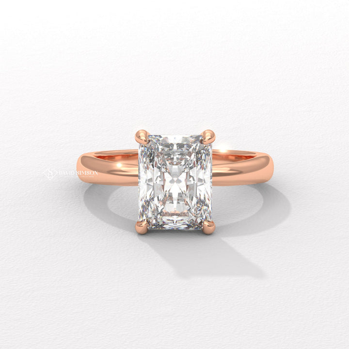 Radiant personalized diamond engagement ring, Radiant exclusive diamond engagement ring, Radiant engraved diamond engagement ring, Radiant affordable luxury diamond engagement ring