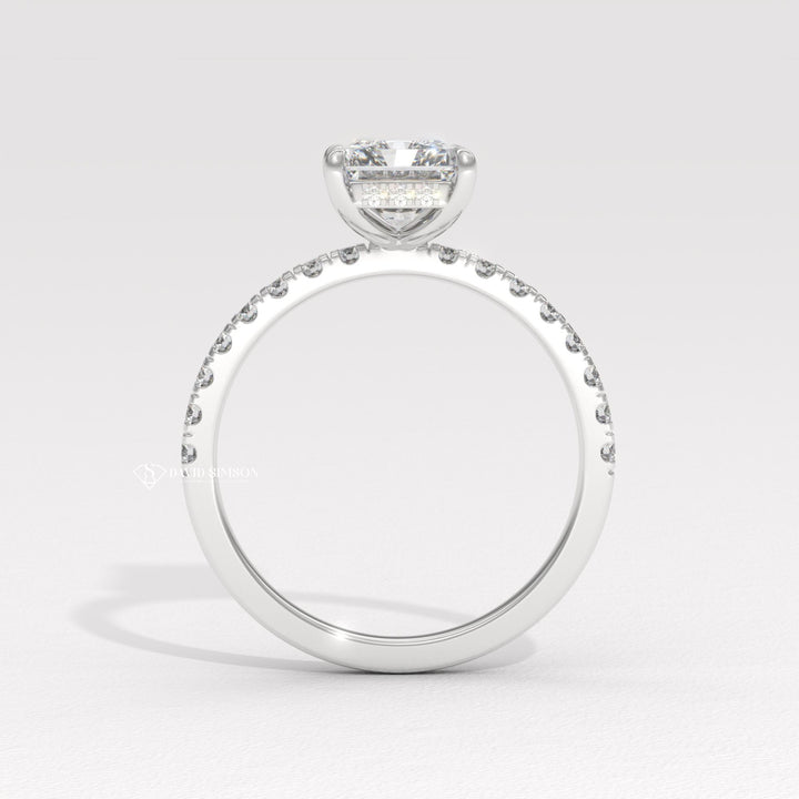 Radiant made-to-order engagement ring, Radiant personalized engagement ring, Radiant exclusive engagement ring, Radiant engraved engagement ring, Radiant halo