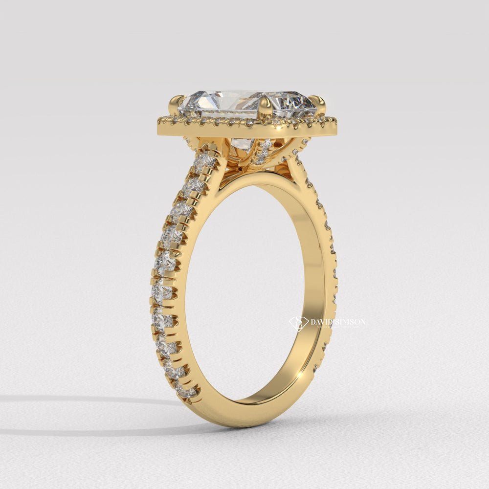 Radiant brilliant cut diamond engagement ring, Radiant ideal cut diamond engagement ring, Radiant excellent cut diamond engagement ring,