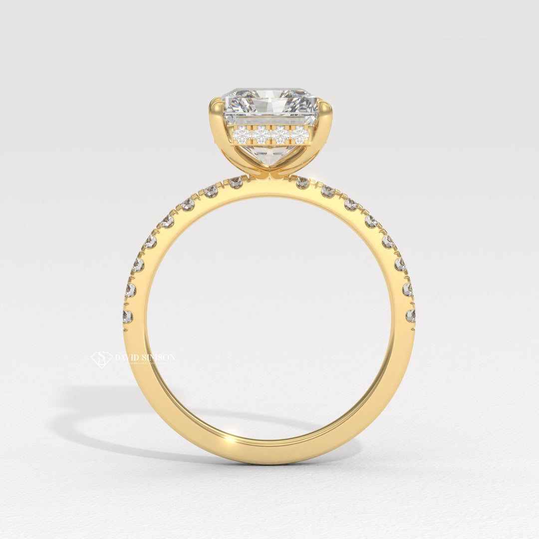 Radiant halo princess cut diamond engagement ring, Radiant brilliant cut diamond engagement ring, Radiant ideal cut diamond engagement ring, Radiant excellent cut diamond engagement ring, 