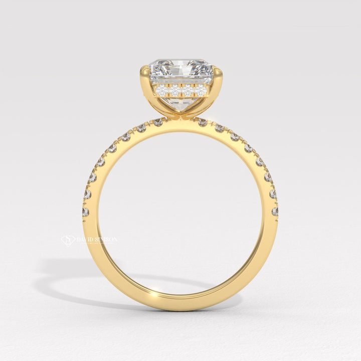 Radiant halo princess cut diamond engagement ring, Radiant brilliant cut diamond engagement ring, Radiant ideal cut diamond engagement ring, Radiant excellent cut diamond engagement ring, 