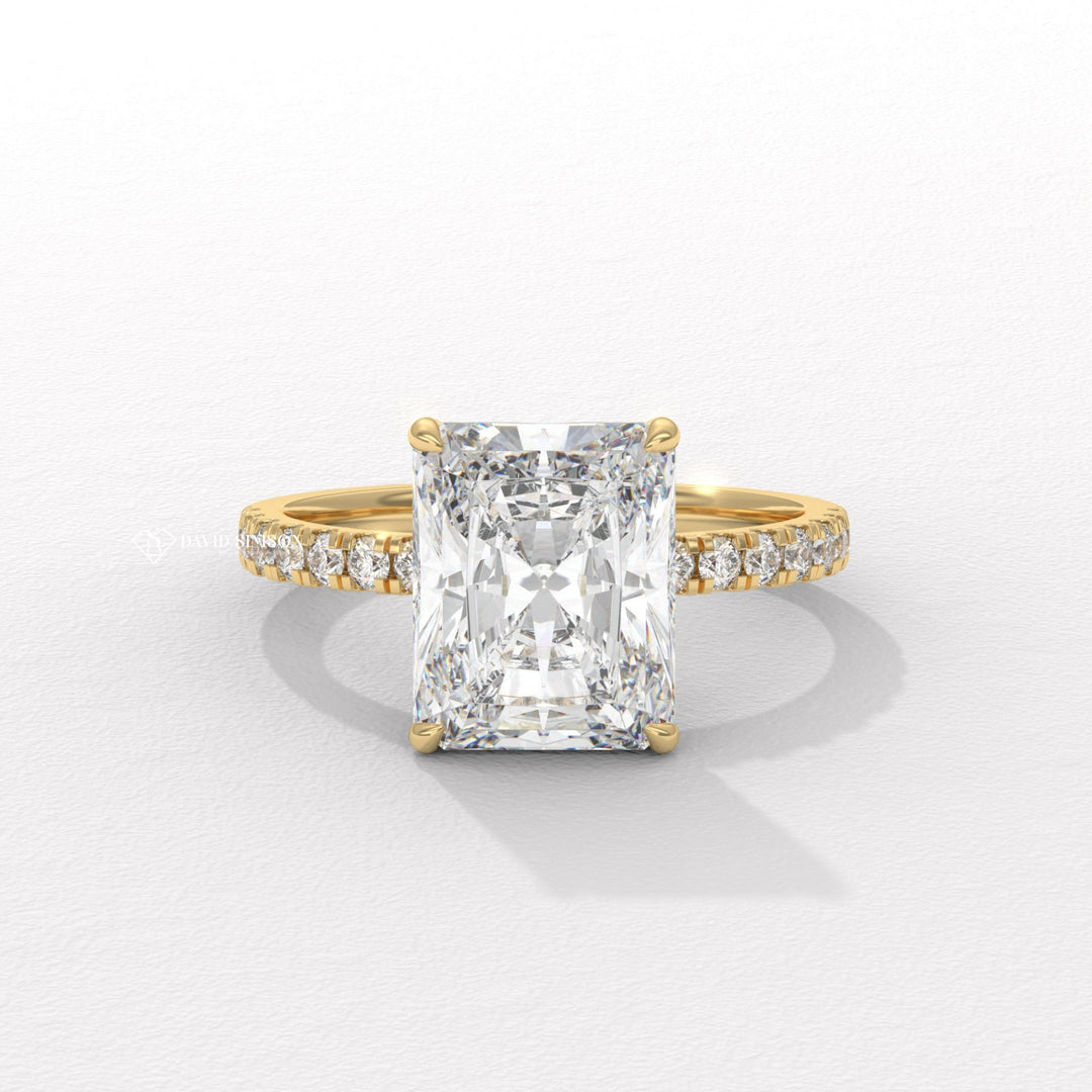 Radiant handcrafted diamond engagement ring, Radiant certified diamond engagement ring, Radiant vintage diamond engagement ring, Radiant antique diamond engagement ring,