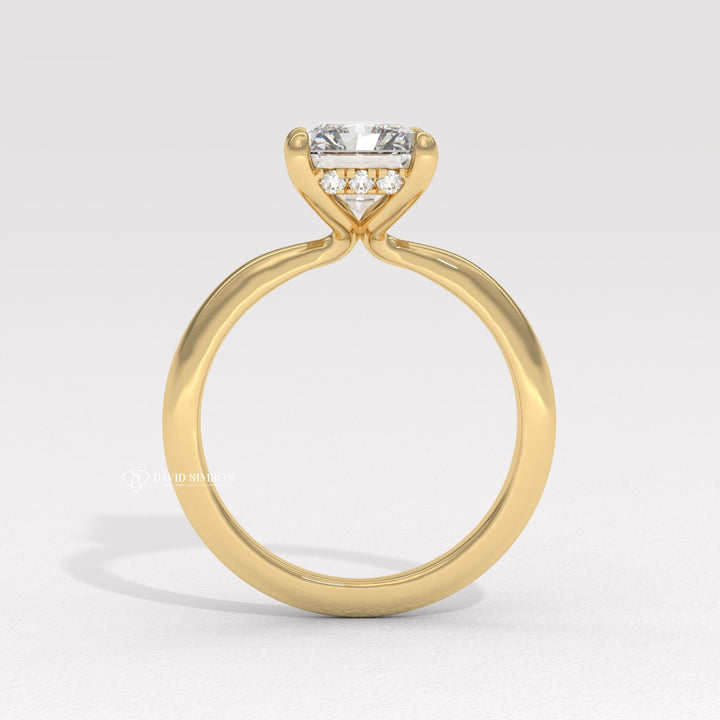 Radiant local diamond engagement ring, Radiant handmade diamond engagement ring, Radiant custom diamond engagement ring, Radiant made-to-order diamond engagement ring