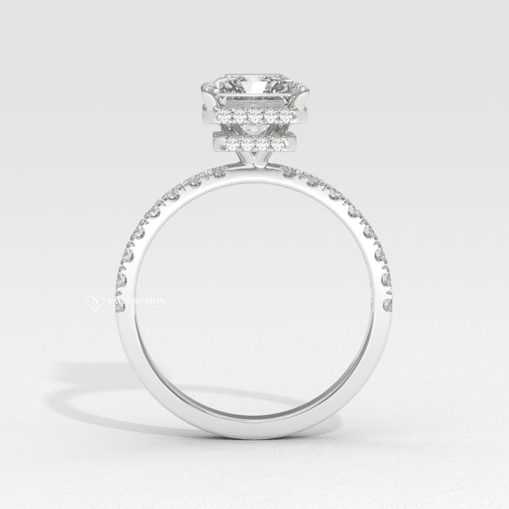 Radiant designer diamond engagement ring, Radiant handcrafted diamond engagement ring, Radiant certified diamond engagement ring, Radiant vintage diamond engagement ring