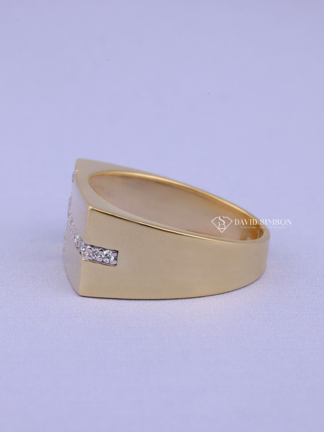 Round Cut Cross Men's Moissanite Diamond Wedding Ring