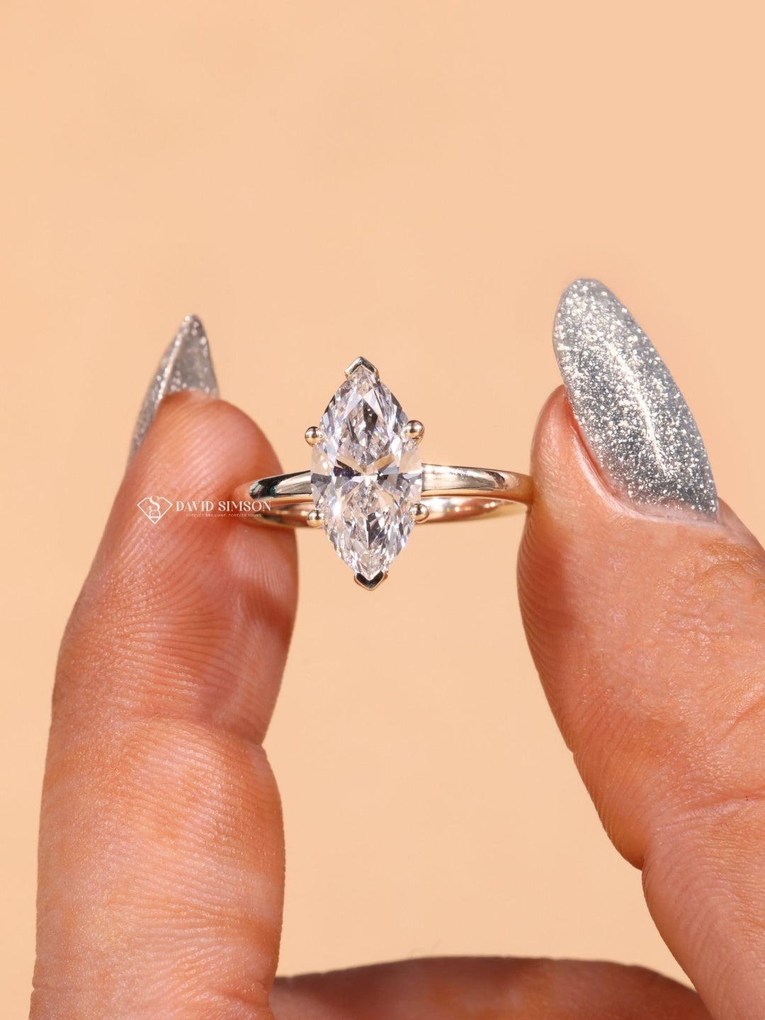 2.50CT-3.50CT Marquise Cut Moissanite Diamond Solitaire Engagement Ring
