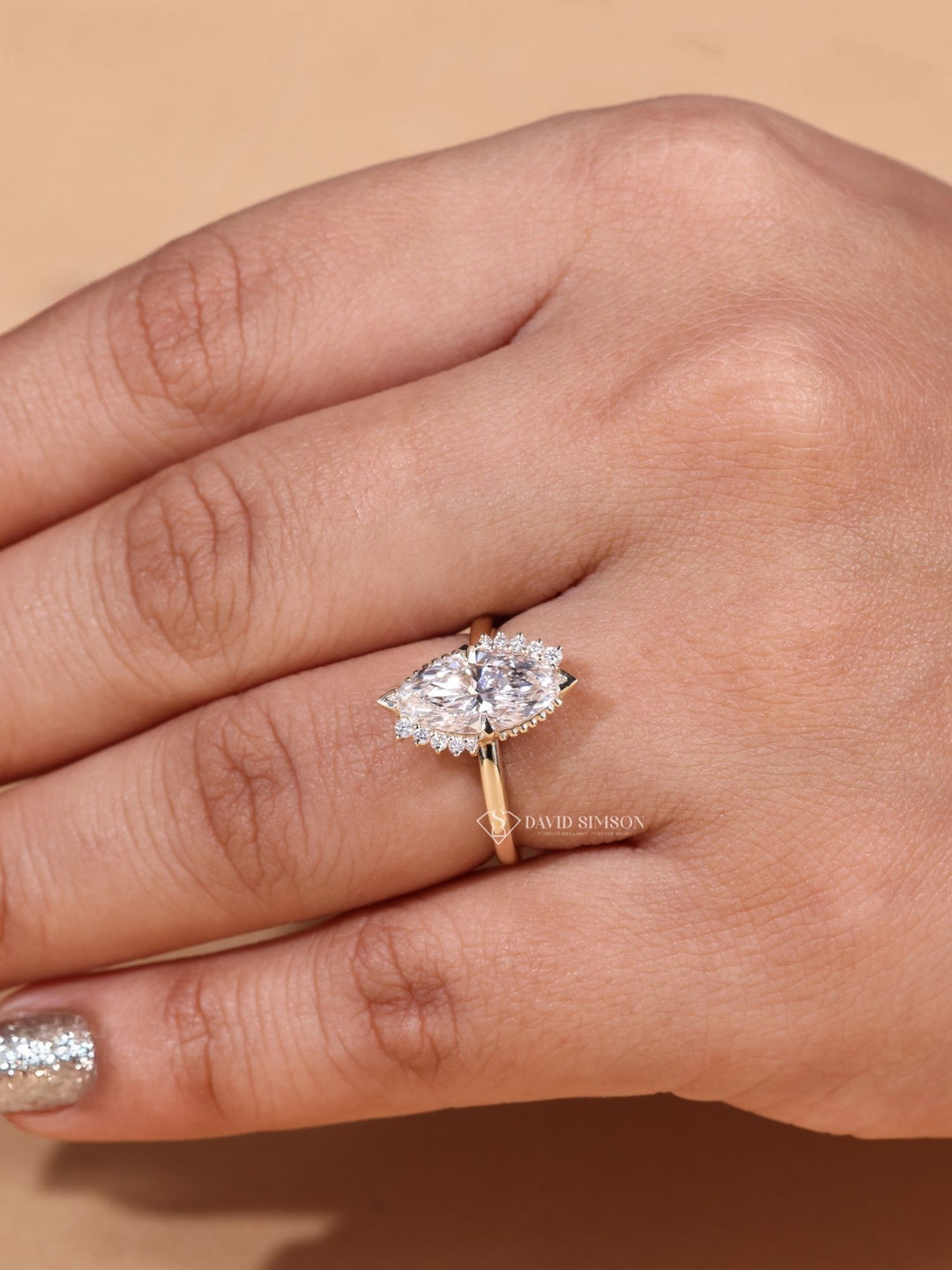 2.0CT-3.0CT Marquise Cut Moissanite Vintage Cluster Diamond Engagement Ring