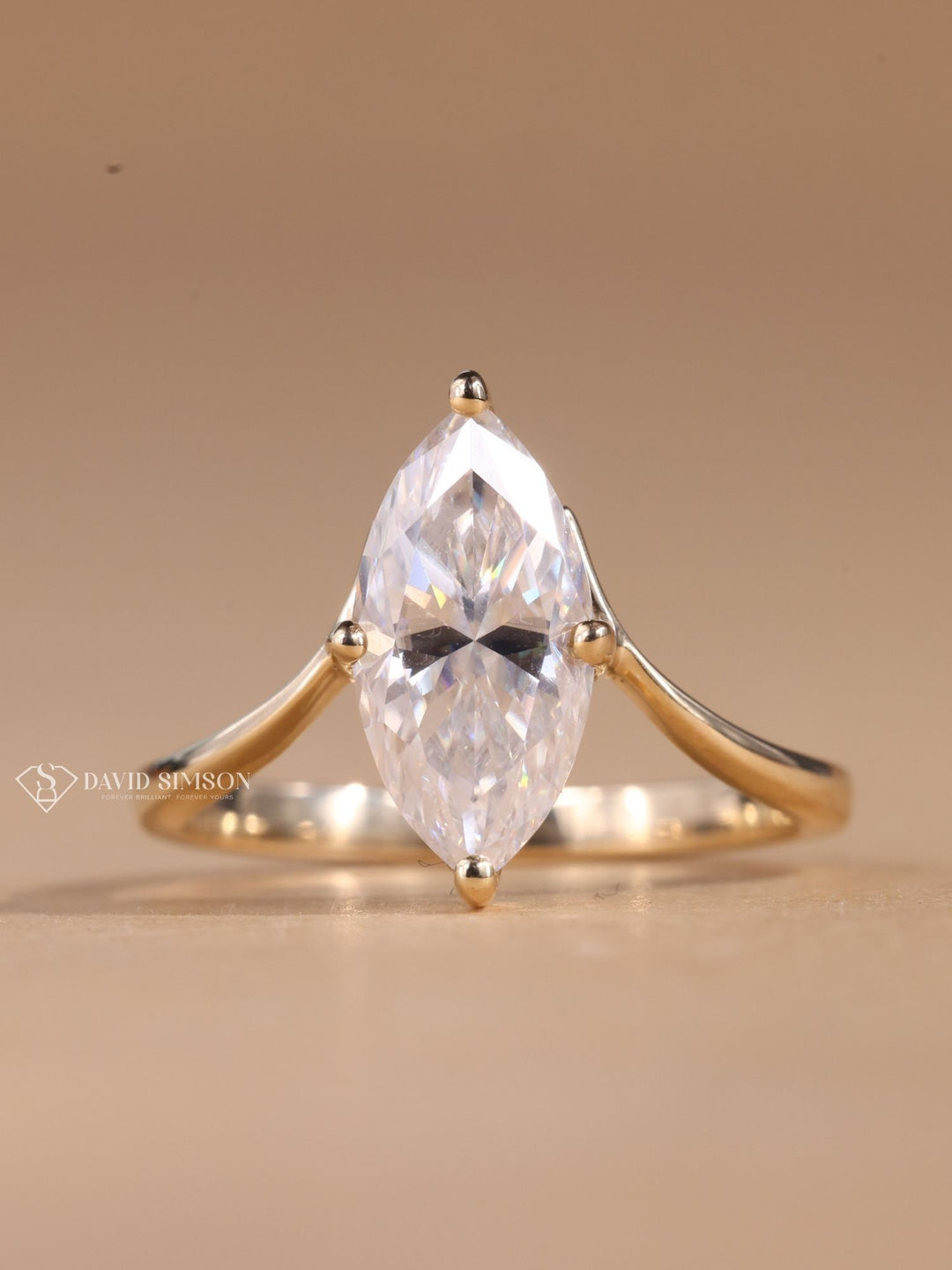 3.0CT-4.0CT Marquise Cut Moissanite Diamond Unique Engagement Ring for Her